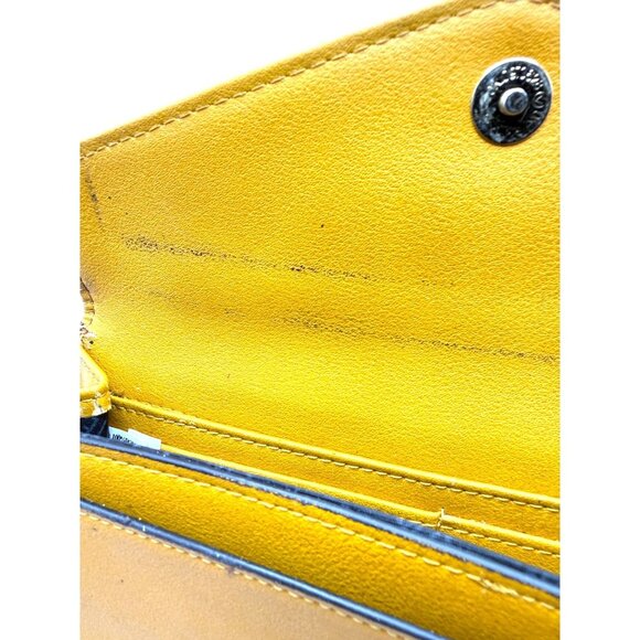 Steve Madden Yellow Leather Wallet With Snap Closure & Zipper Pocket - Picture 7 of 8